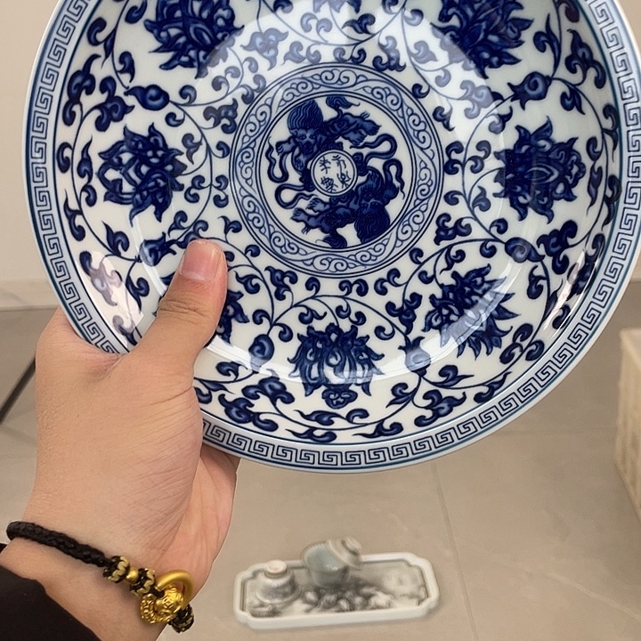 瓷片景德镇青花缠枝莲干泡台