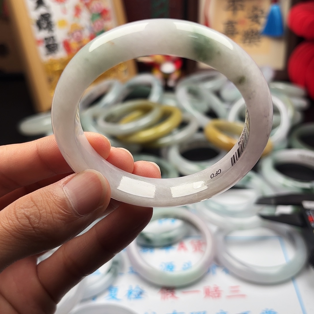 翡翠未镶嵌手镯5859 x2 29