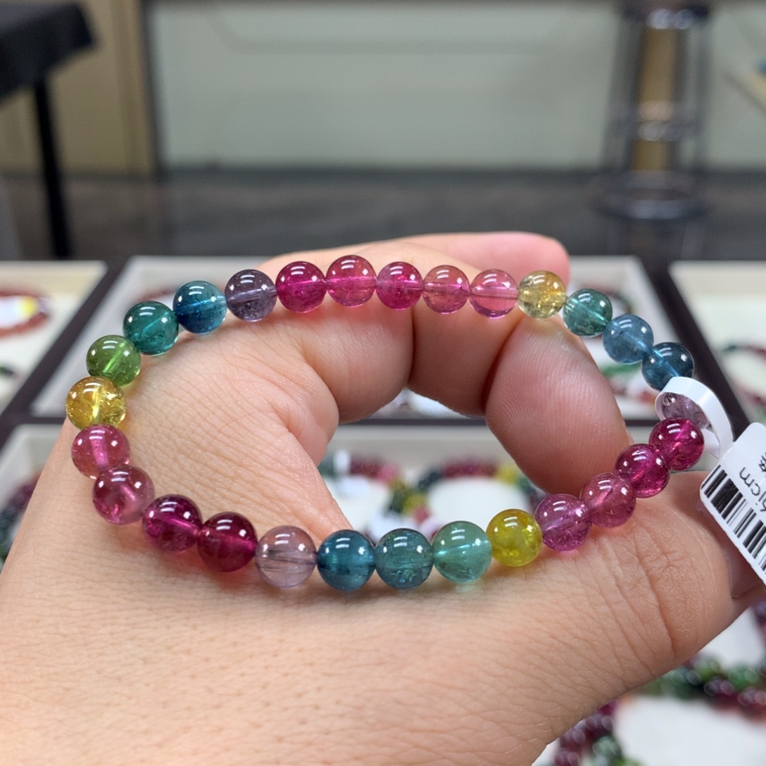 未镶嵌手链碧玺6.7左右