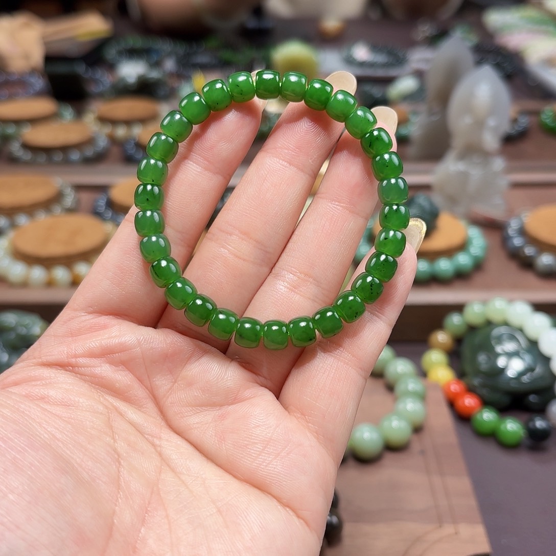 和田玉（碧玉）未镶嵌手链7 