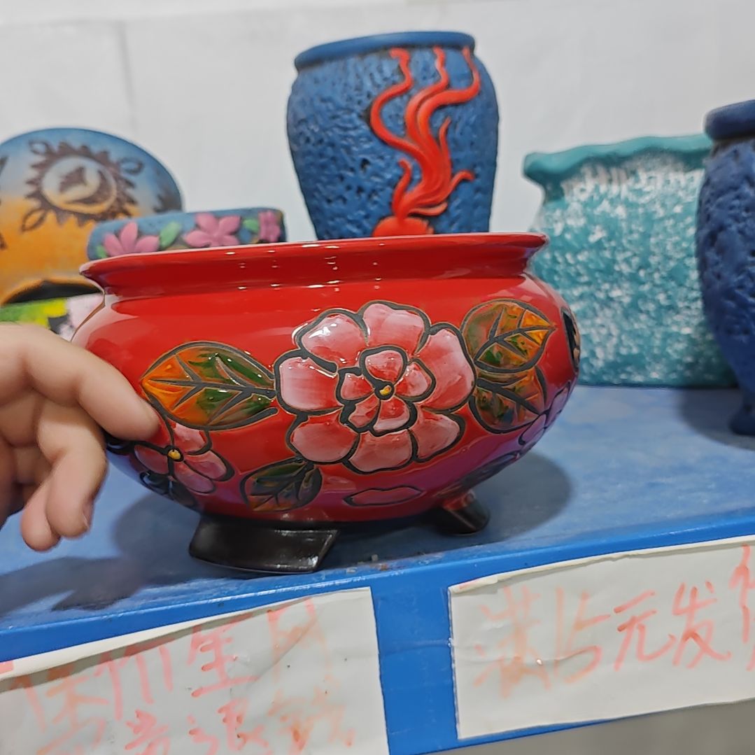 红陶吸水透气的白陶花盆凑满12发货