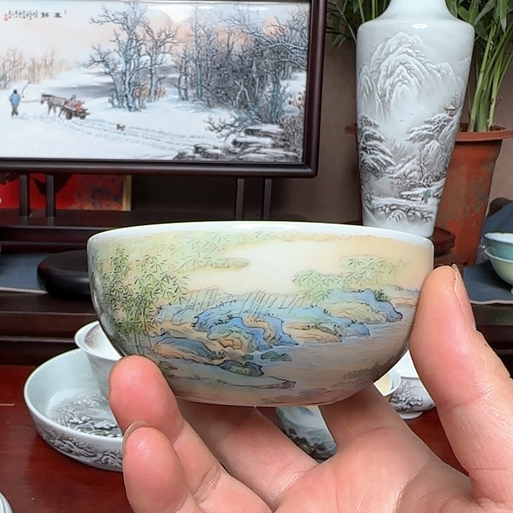 春***者青绿山水手工手绘