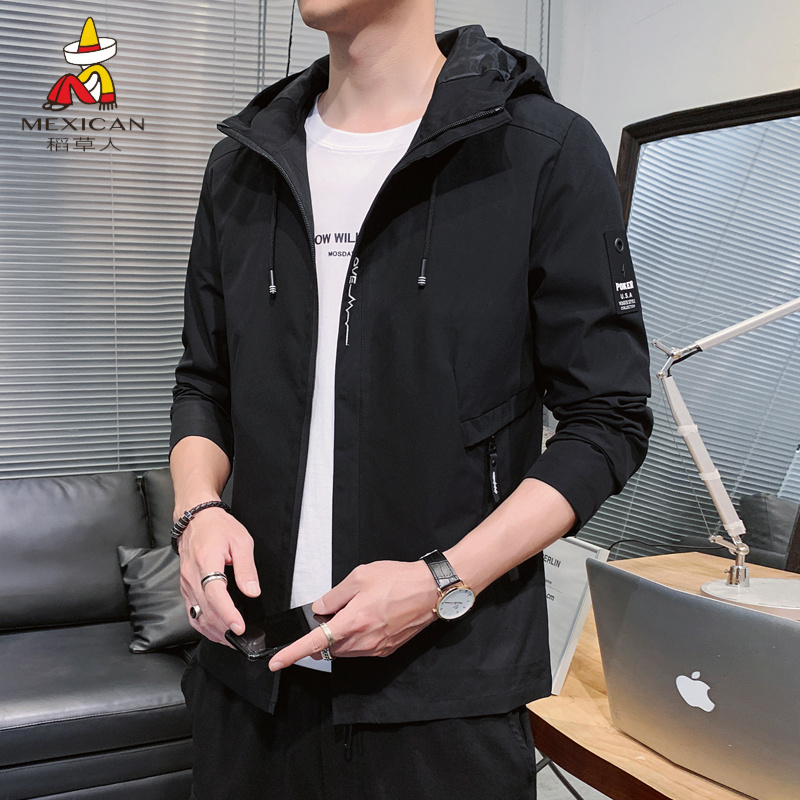 稻草人加绒加厚男秋冬季夹克男薄款外套防水风衣户外钓鱼登山服潮