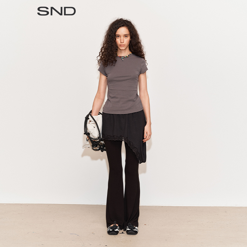 【MEDIUM WELL 设计师品牌】SND SS25 LS花边裙帘微喇瑜伽裤