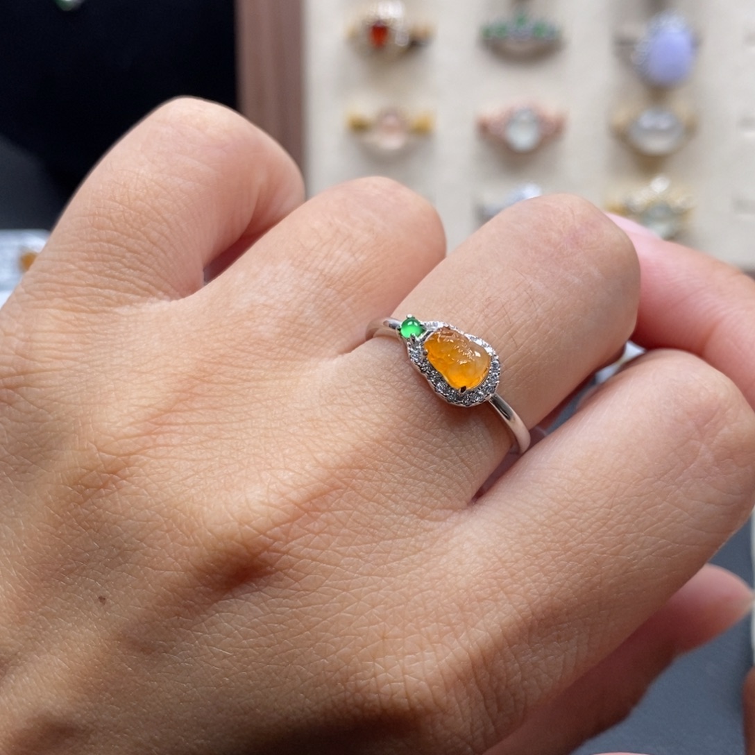 翡翠银S925镶嵌戒指