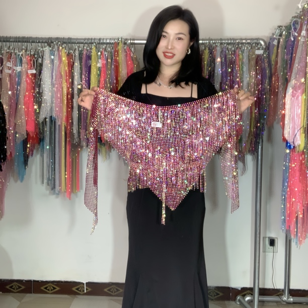 尼罗河之约肚皮舞臀巾12号大钻精品奥钻东方舞屁帘纯手工初学腰链