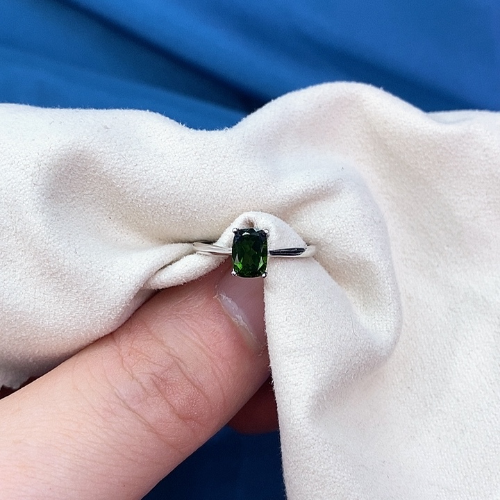 透辉石戒指银S925镶嵌@**呀