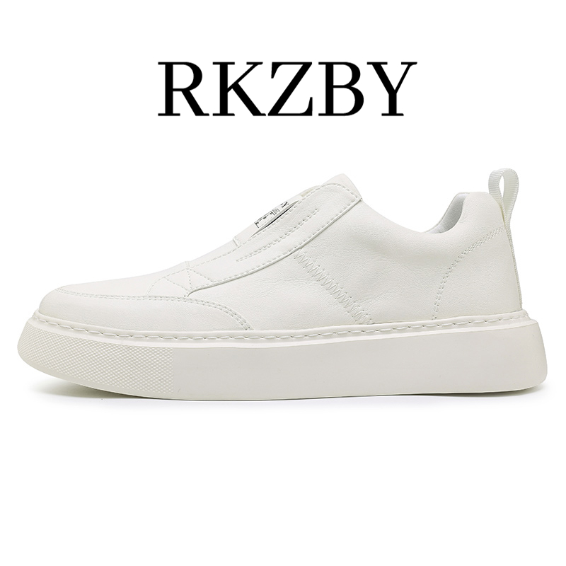 RKZBY男鞋2025新款秋季时尚百搭休闲板鞋男一脚蹬软底轻便小白鞋