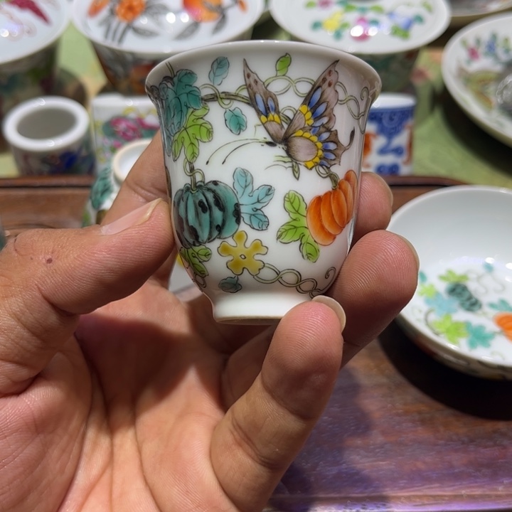  纯手绘精品盖碗杯