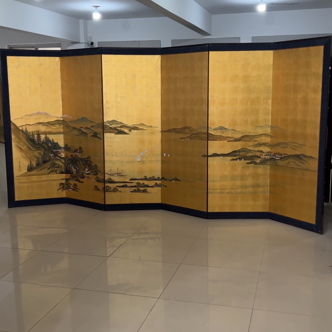 绘画屏风框画茶空间设计