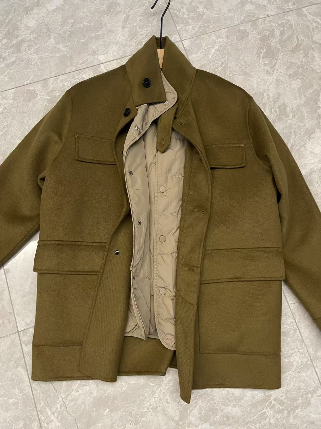 时尚工装真两件套加厚百搭羊毛夹克上衣男