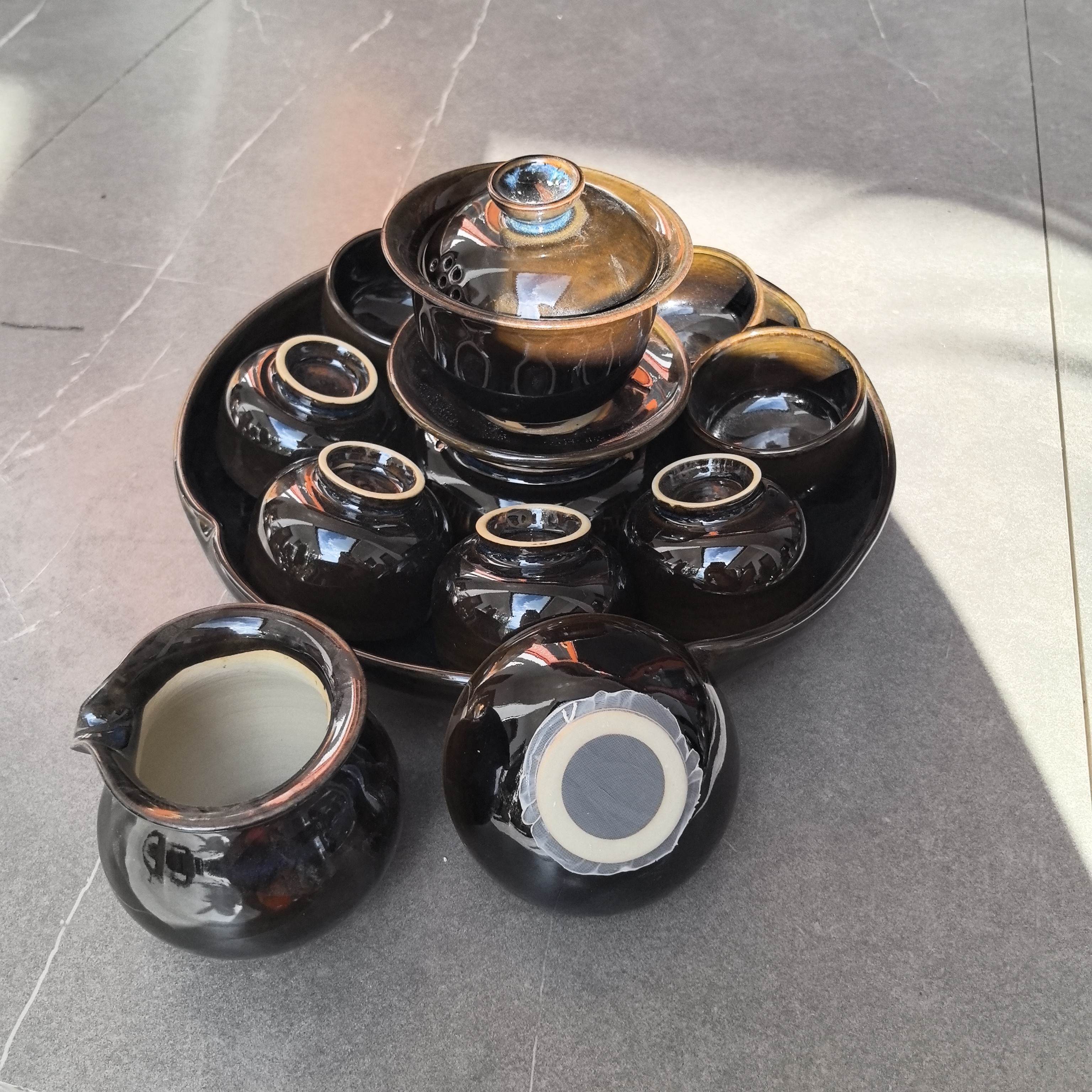 纯手工纯土陶，整套茶具