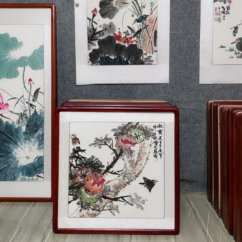 【闪购商品】国画书画作品带框65×65厘米