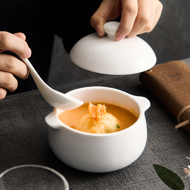 元宝炖盅 家用带盖炖盅高级感燕窝甜品盅雪蛤碗一人份佛跳墙汤盅