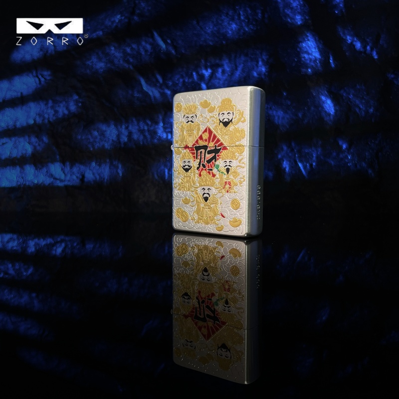 佐罗煤油打火机二代五路财神创意国潮风中国风