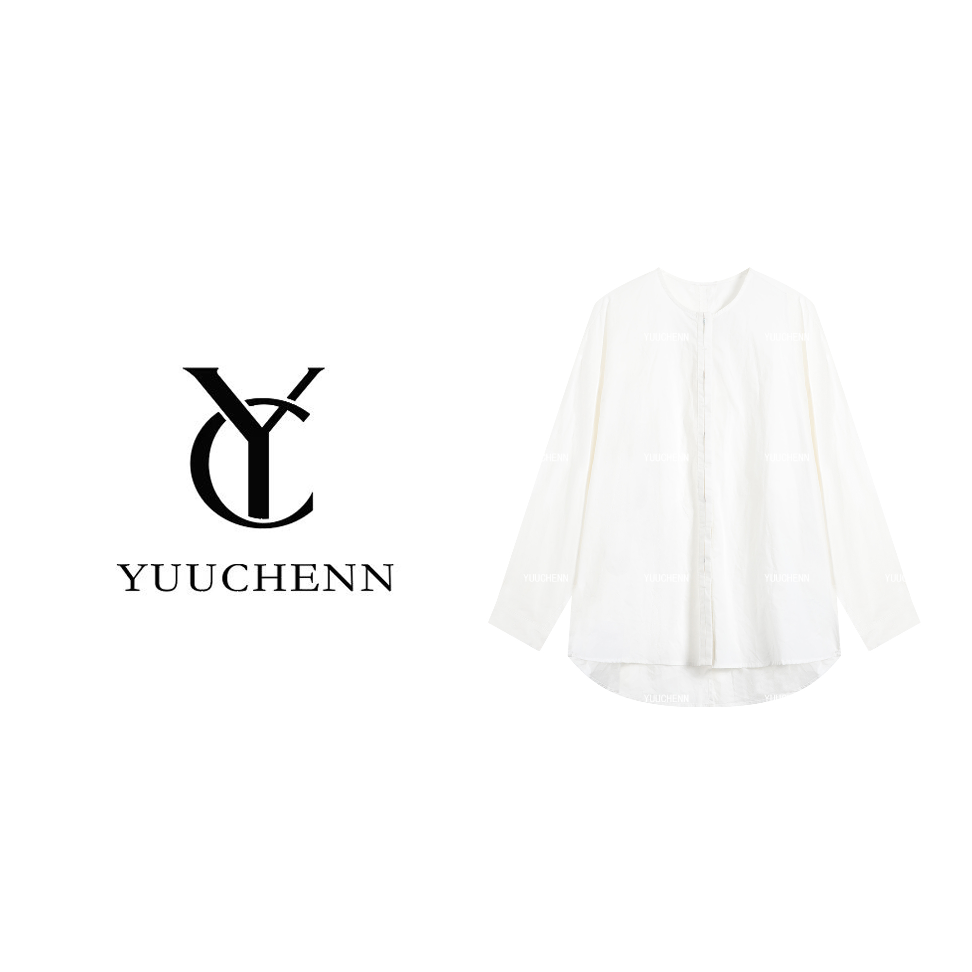YUUCHENN 纯棉衬衫长袖韩系衬衣百搭衬衣白色25C-W62810