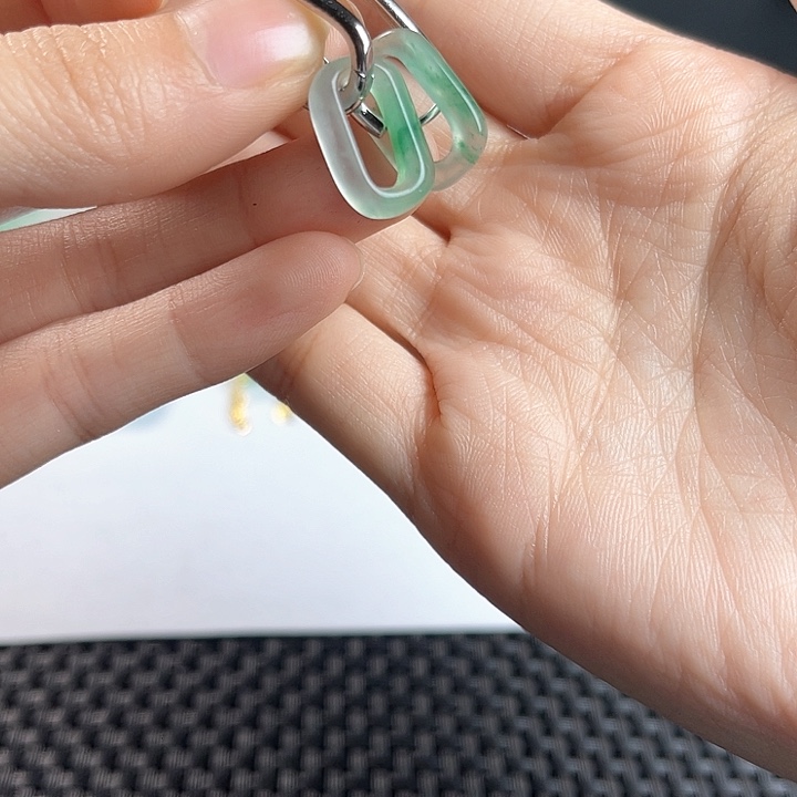 石英质玉耳坠银S925镀金镶嵌