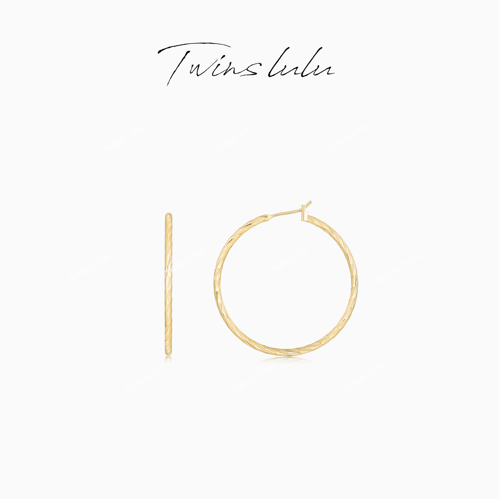 TWINS LULU镀K金气质小众百搭简约设计感素圈耳环新年款TSL2598