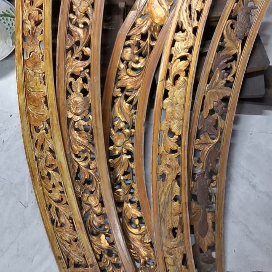 月***响香榧木老木雕花版五片