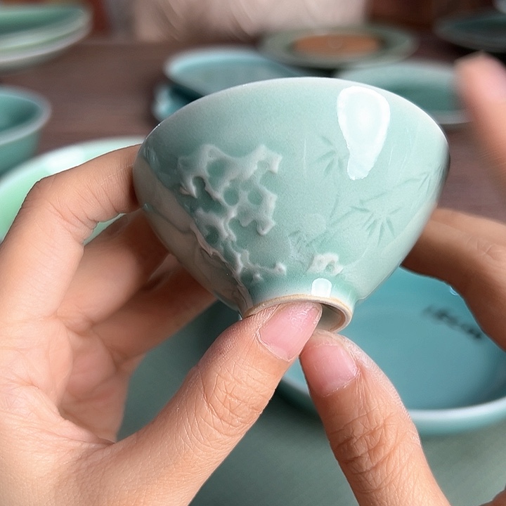 龙泉云间青瓷小米茶器