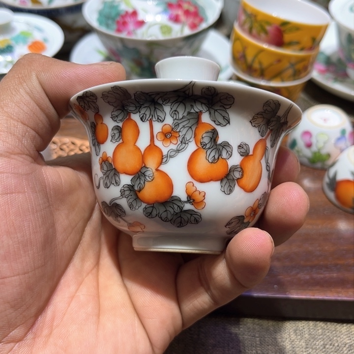 纯手绘精品盖碗杯