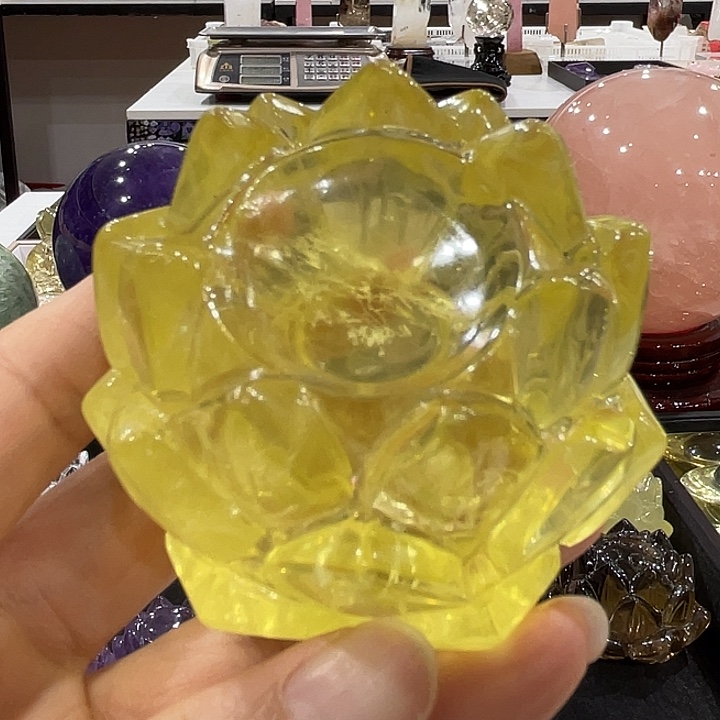 水晶未镶嵌珠宝半成品莲花底座