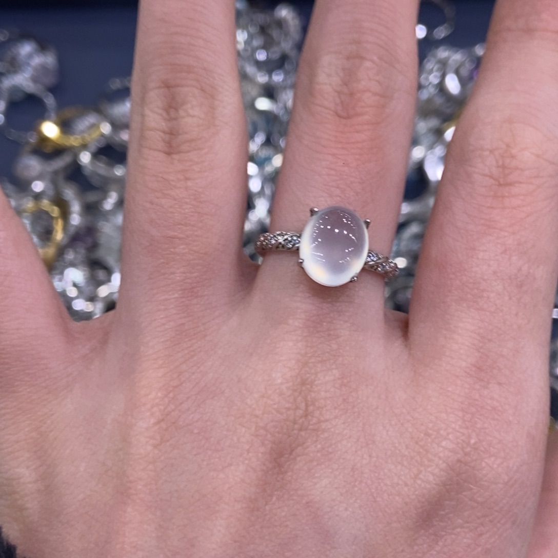 蛇纹石玉银S925镶嵌吊坠(不含链)