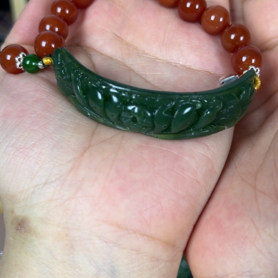 和田玉手链未镶嵌金*