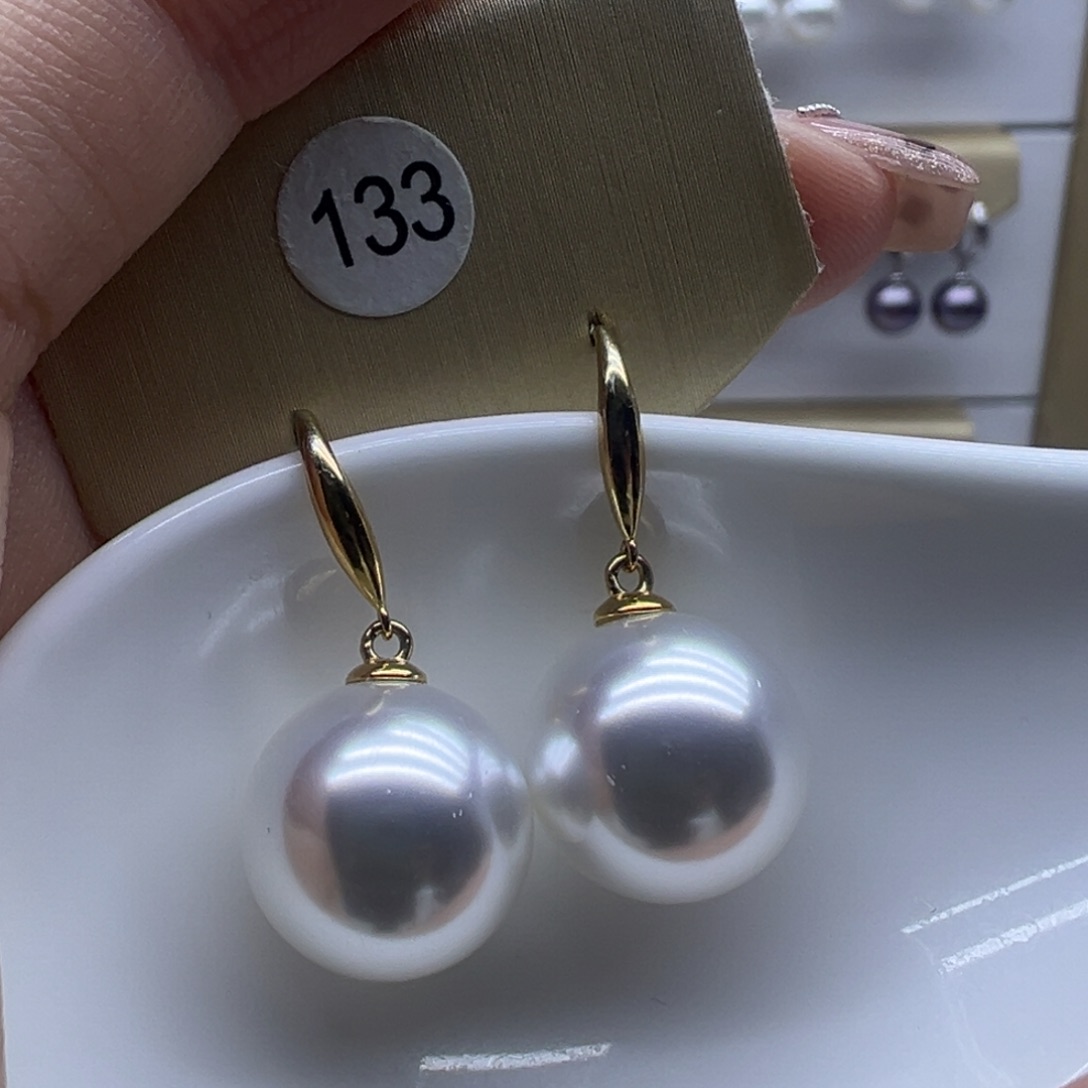淡水珍珠耳饰银S925镶嵌
