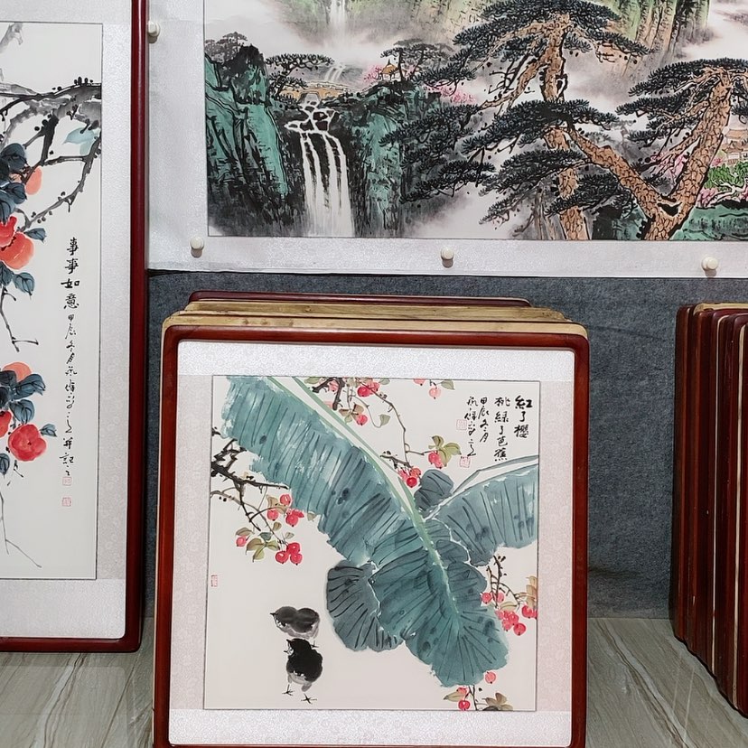 【闪购商品】国画书画作品带框65×65厘米