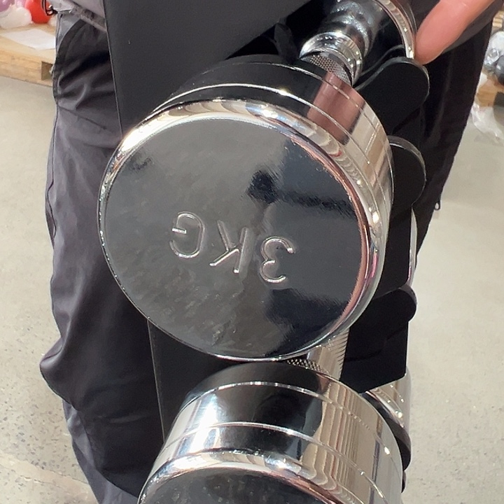 全新电镀纯钢小哑铃3公斤一对