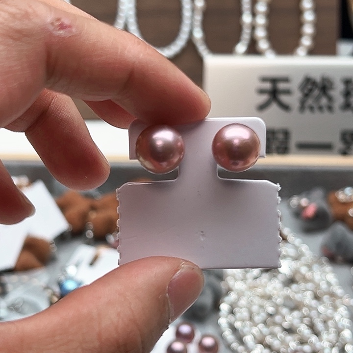 淡水珍珠耳饰银S925镶嵌