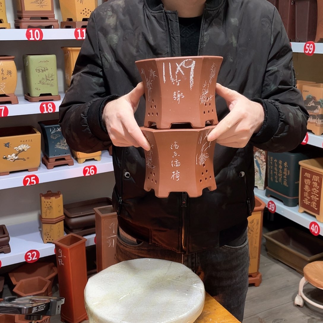 紫砂天心紫砂手工花盆