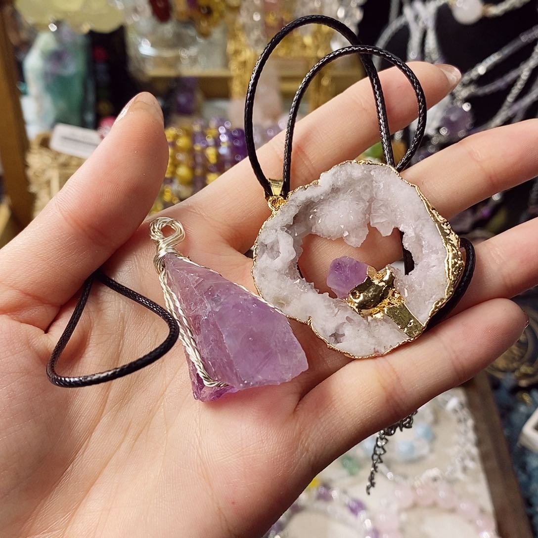 未镶嵌颈饰紫晶三****呀专拍1