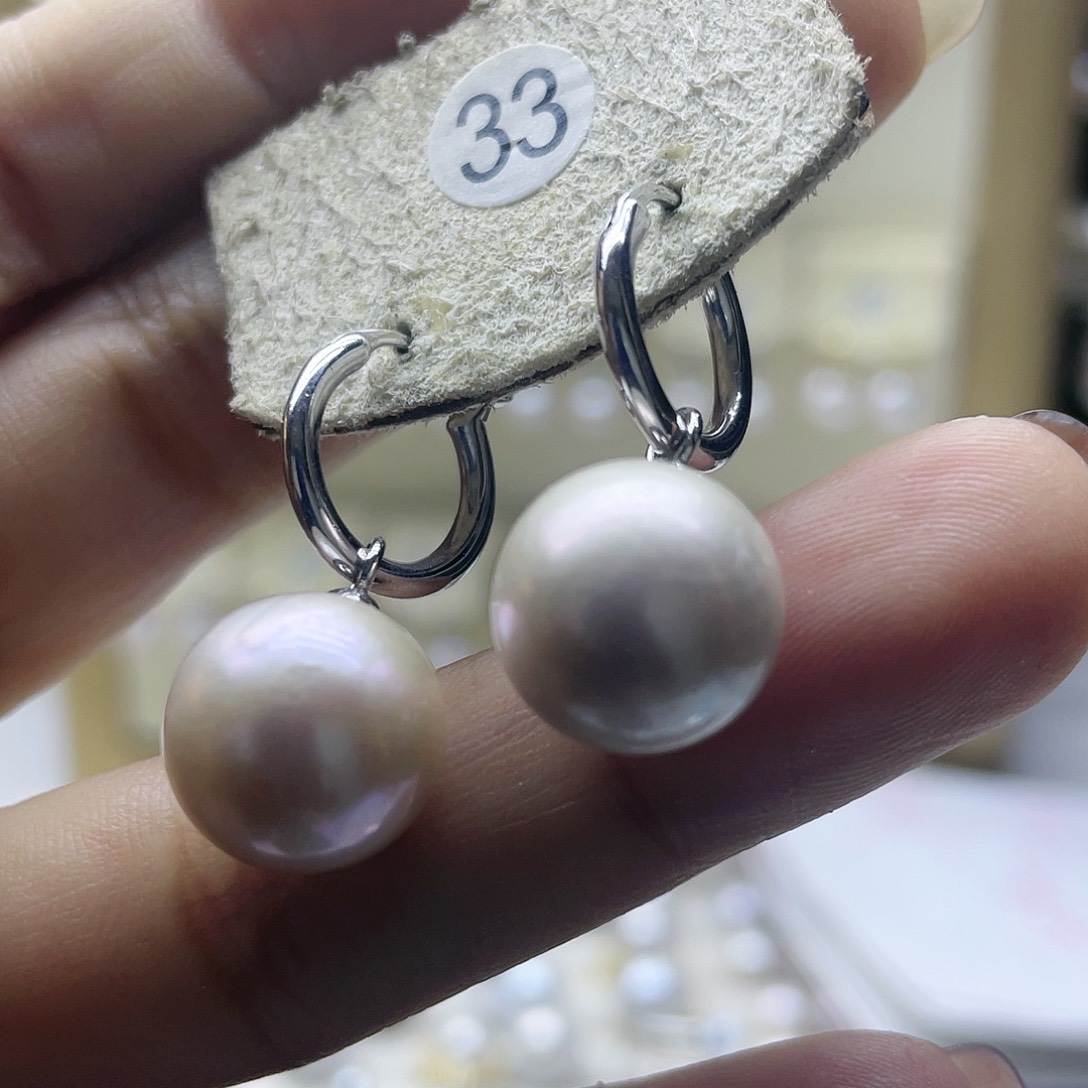 淡水珍珠耳饰银S925镶嵌