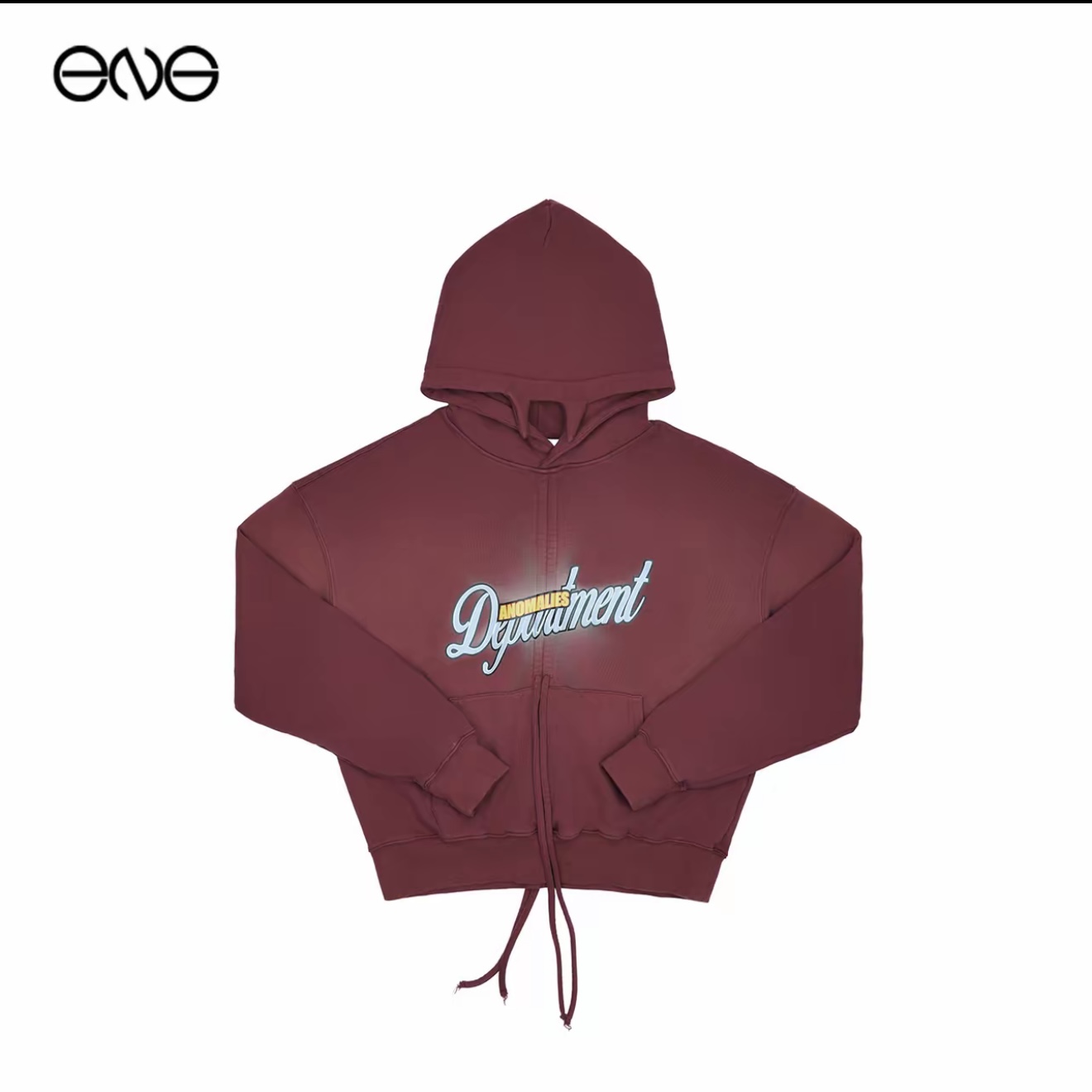 AD美式复古印花抽绳渐变水洗连帽卫衣