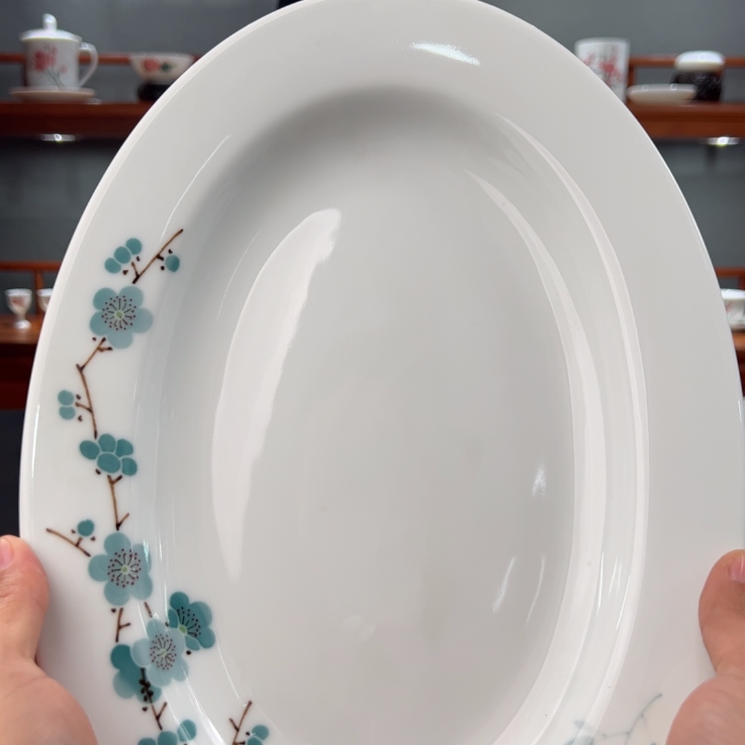 翠竹绿梅鱼盘一级品