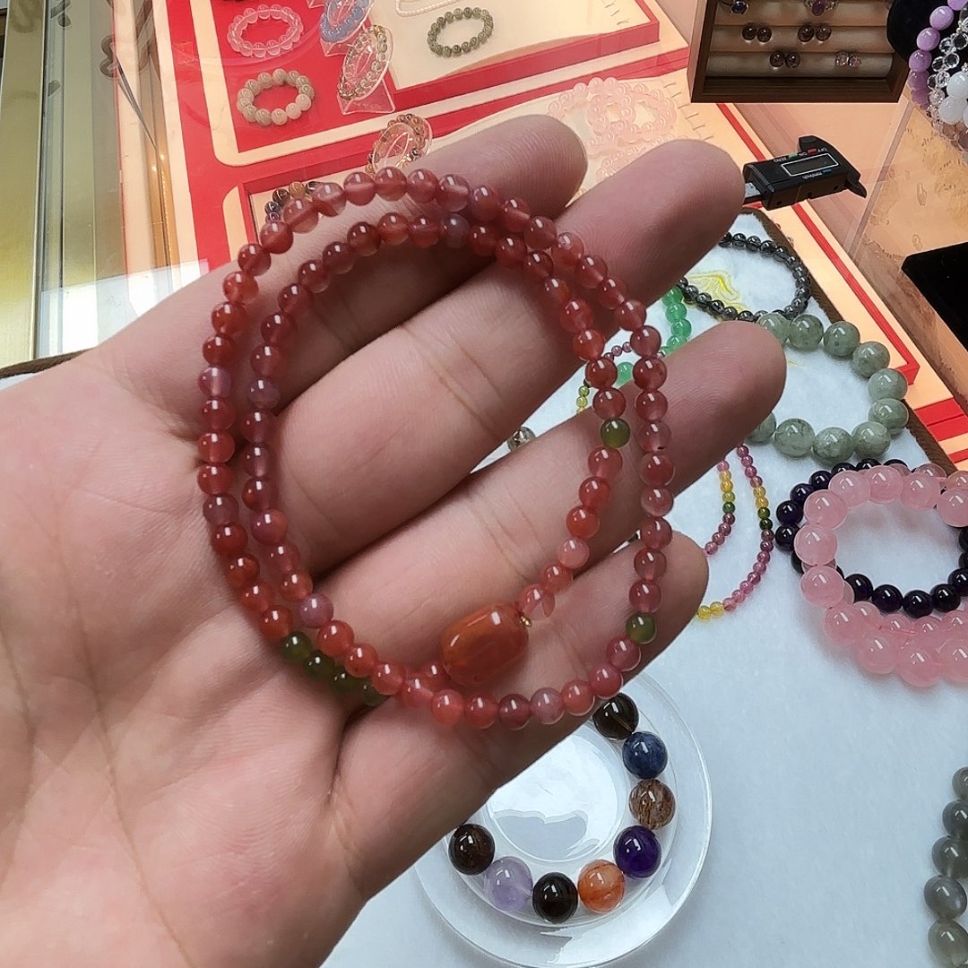 南红玛瑙未镶嵌手链