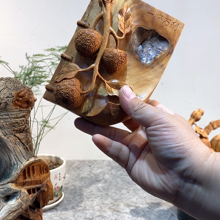 柏木?*迹工艺品摆件家居