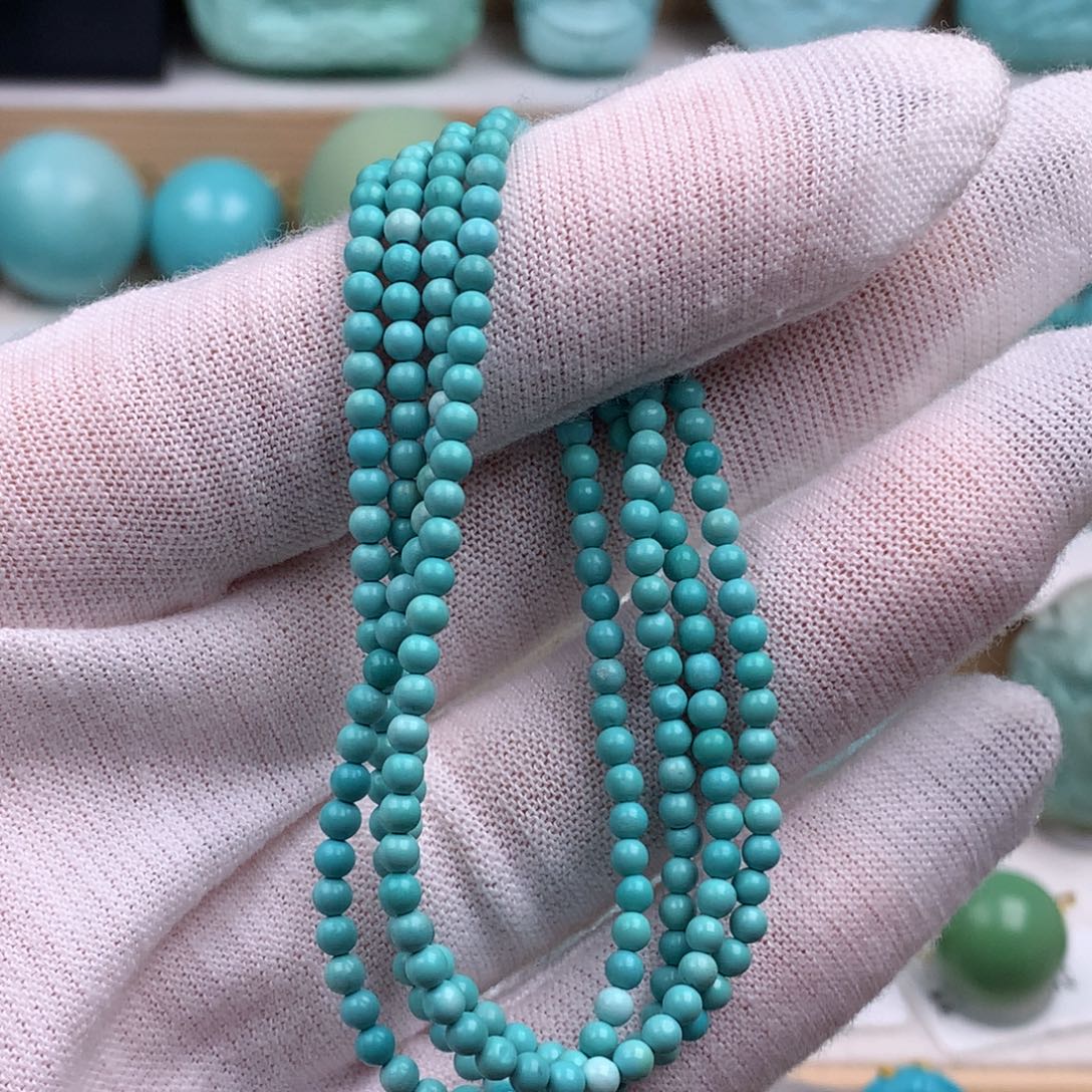 未镶嵌绿松石珠宝奇石2.8毫米