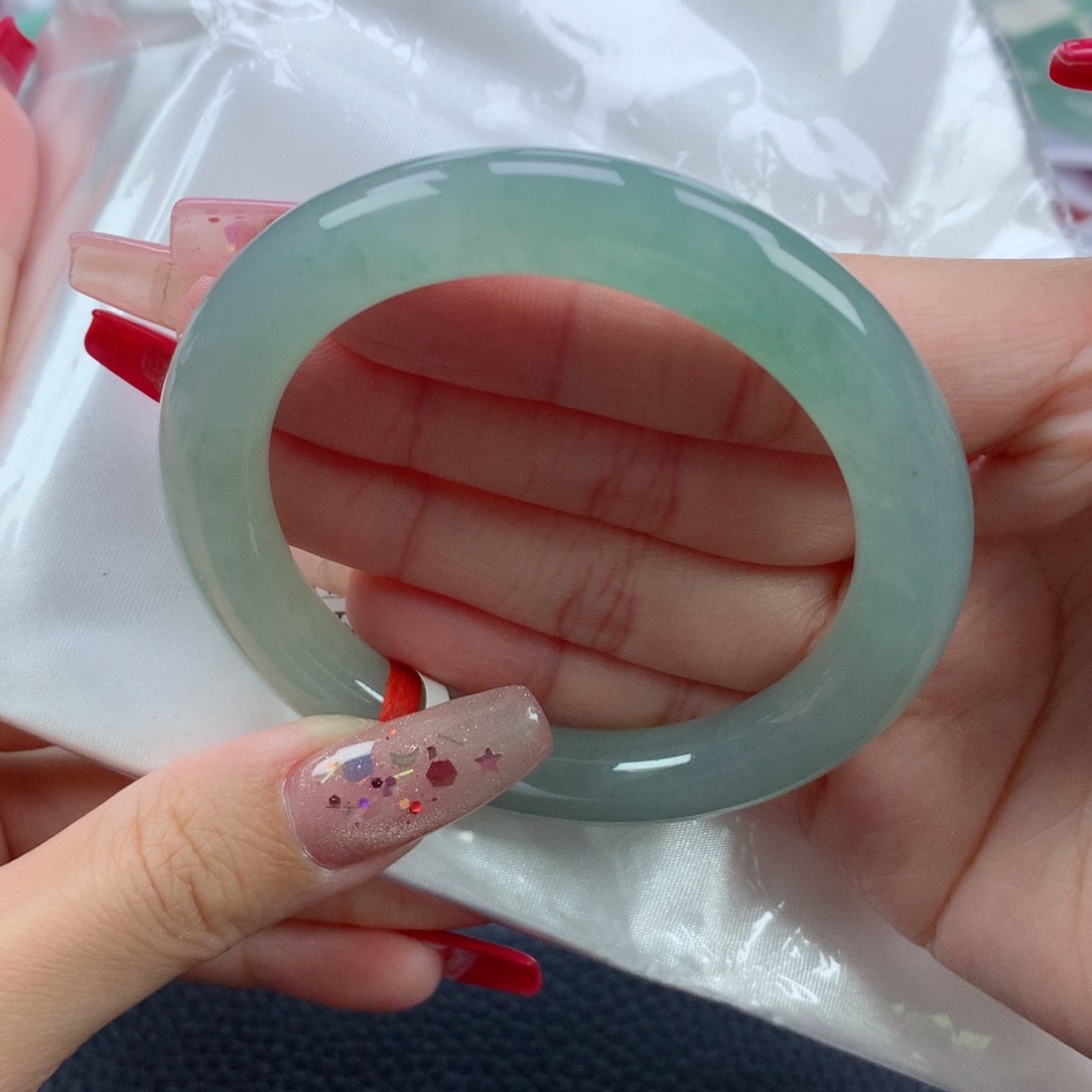 翡翠手镯未镶嵌53.9圆条