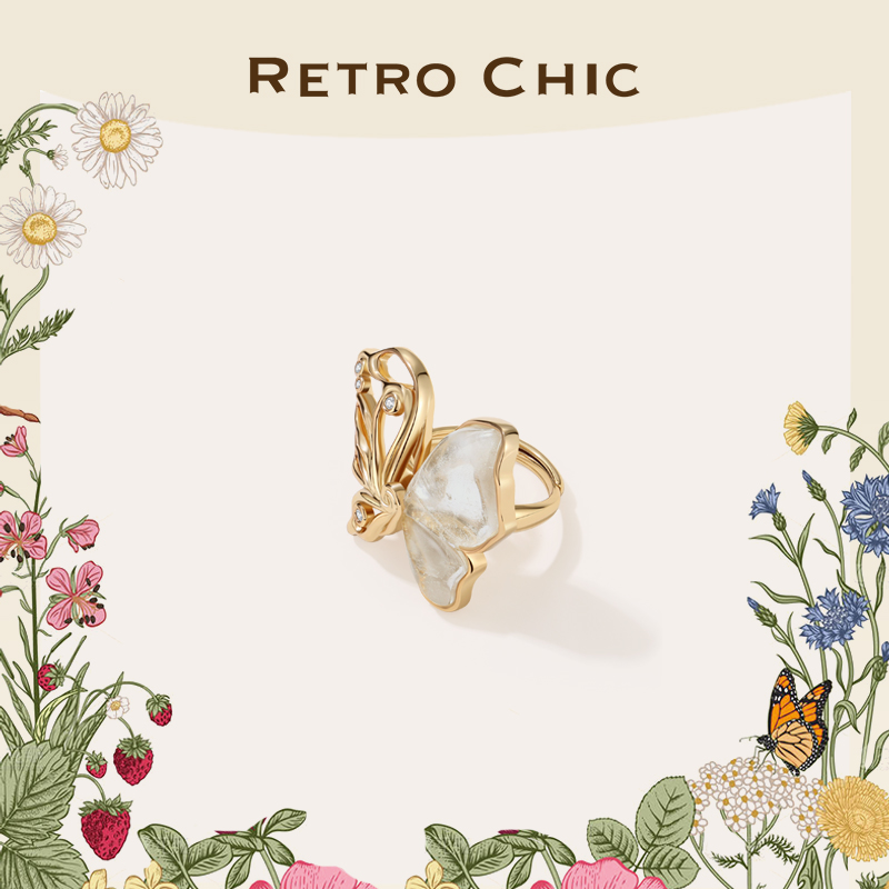 铜合金戒指  RC RETRO CHIC 意大利复古时尚首饰 流光蝴蝶戒指