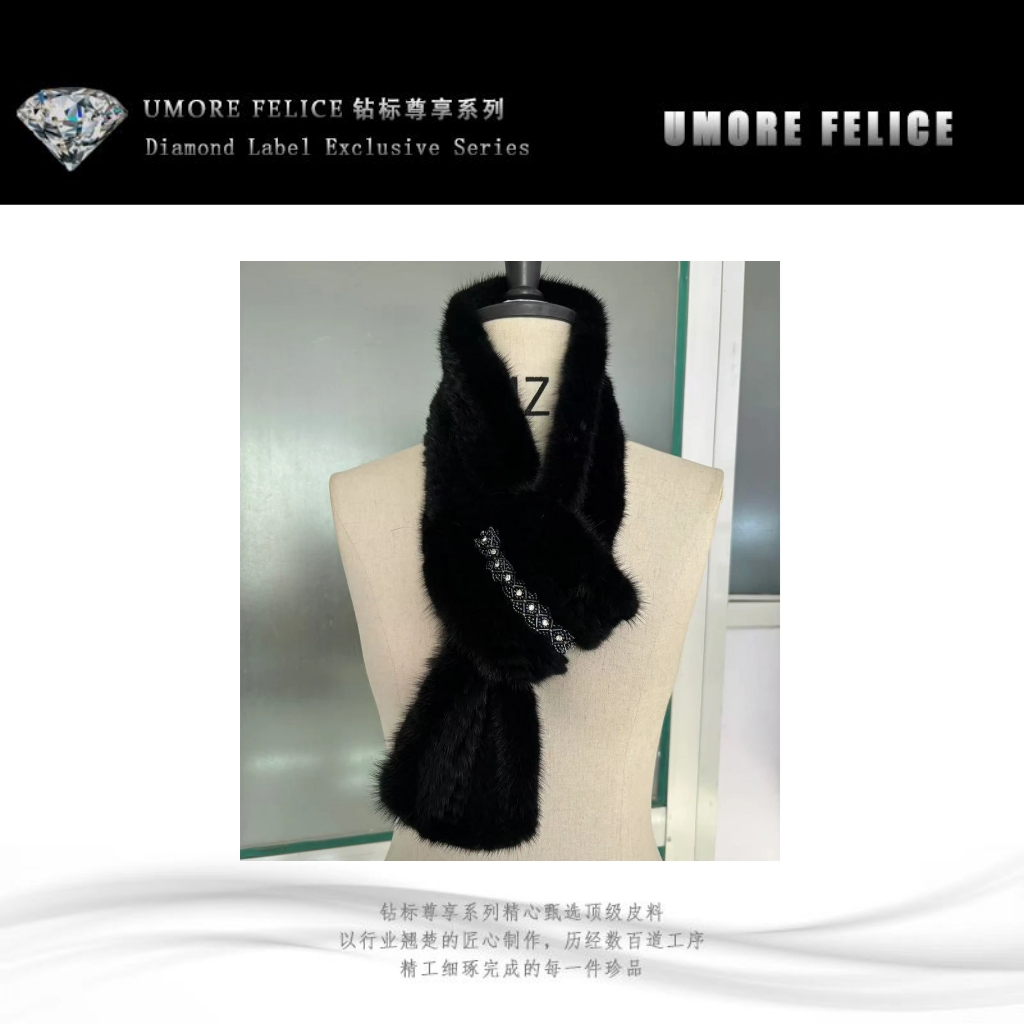 UMORE FELICE华斯皮草【华斯✖初昕联名】秋冬时尚水貂围巾