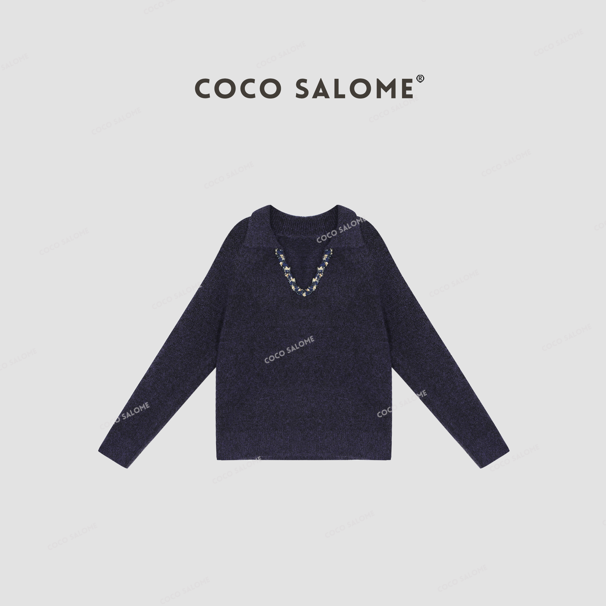 韩彬彬⑥【幽兰】绵羊毛马海毛兔毛休闲百搭洋气衣服女针织毛衣0803