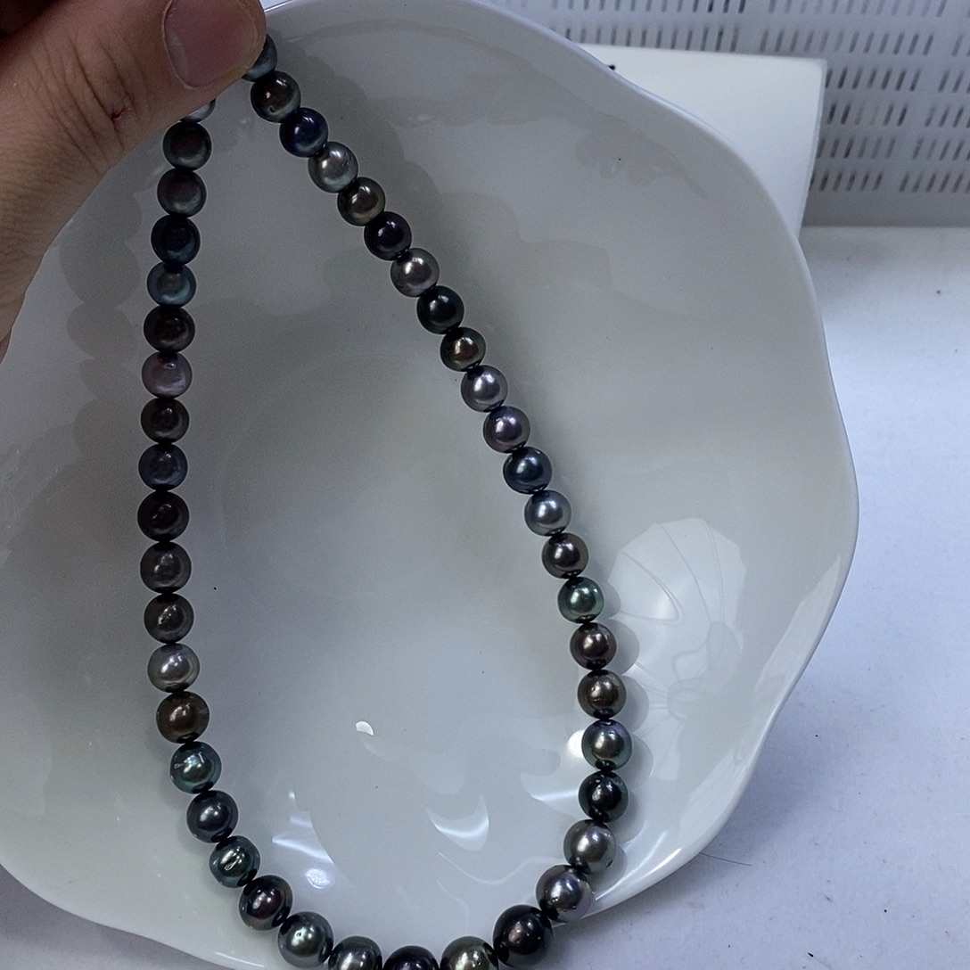 海水珍珠银S925镶嵌颈饰