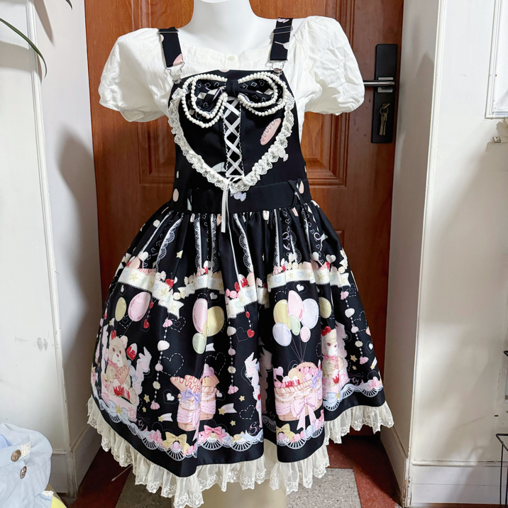 三木偶家绝版背带Lolita甜美可爱款软妹萝莉日常夏季印花