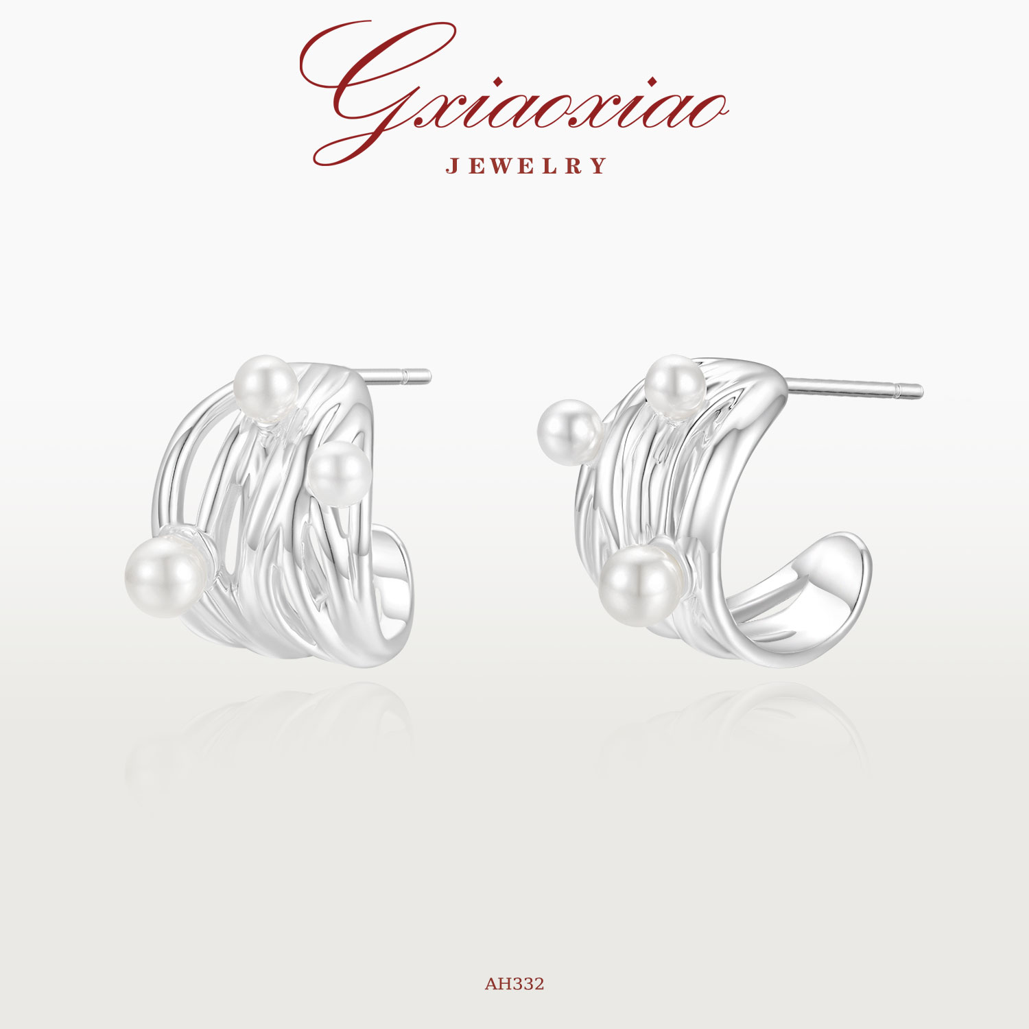 G XIAOXIAO 镀K金 【夏加尔海风】时尚高级感百搭耳环 AH332