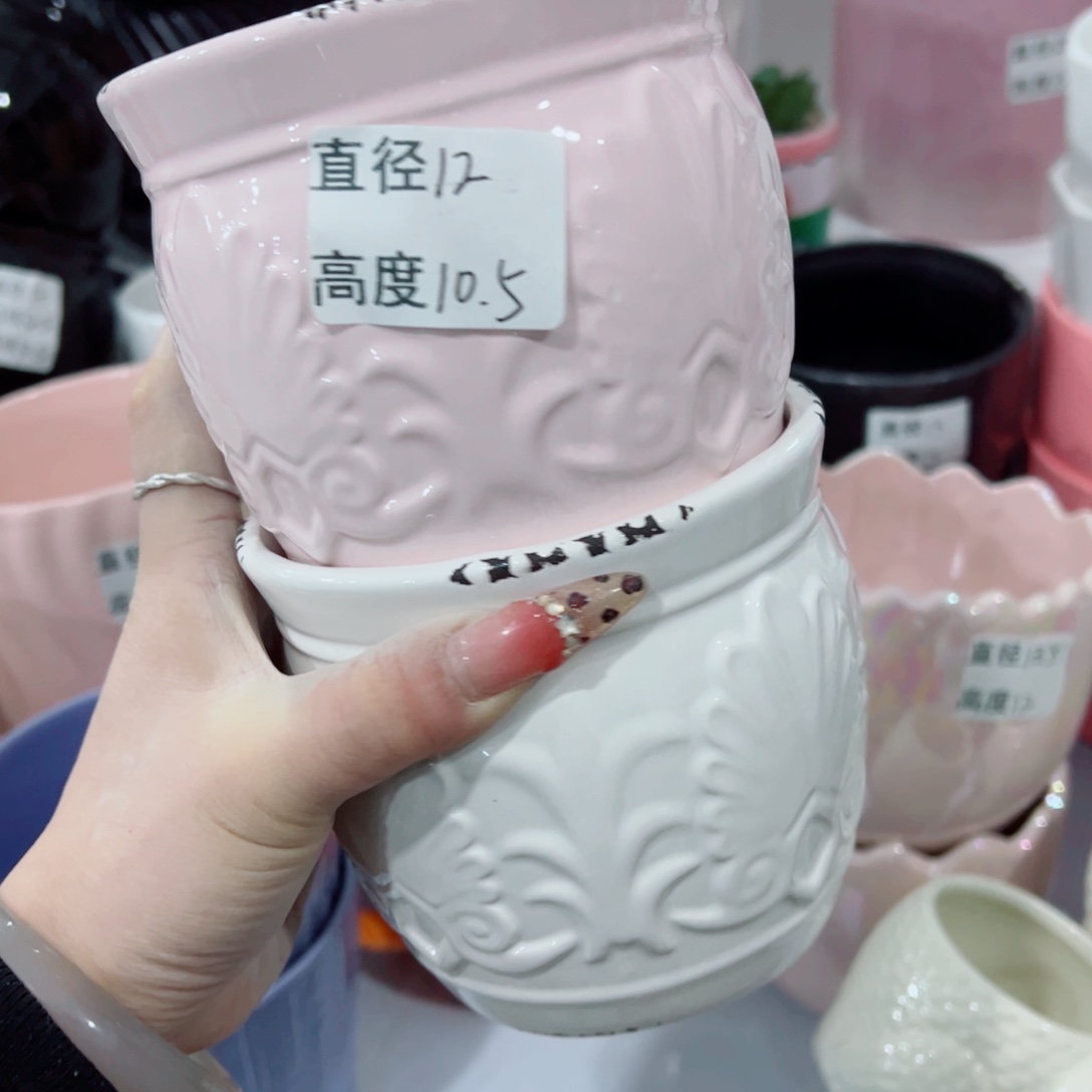 有孔，陶瓷花盆满10米包邮发货