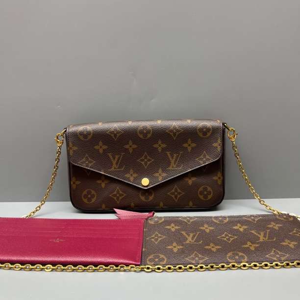 95新 LouisVuitton/路易威登 老花三合一链条包 芯片款 尺寸21*12