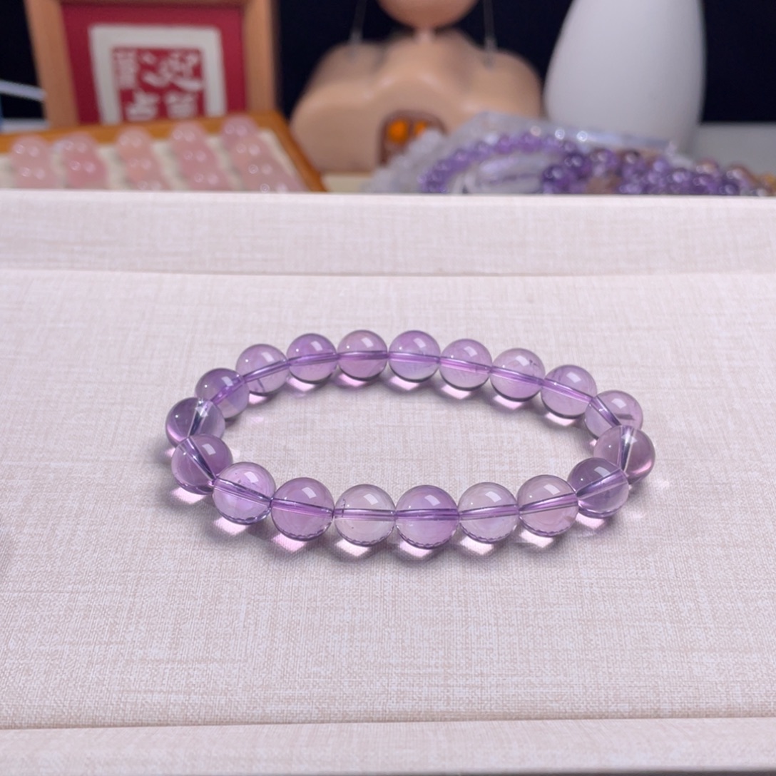 未镶嵌紫晶手链紫水晶卡10手串